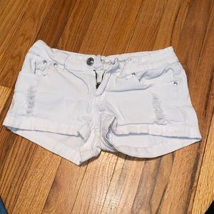 white jeans shorts
